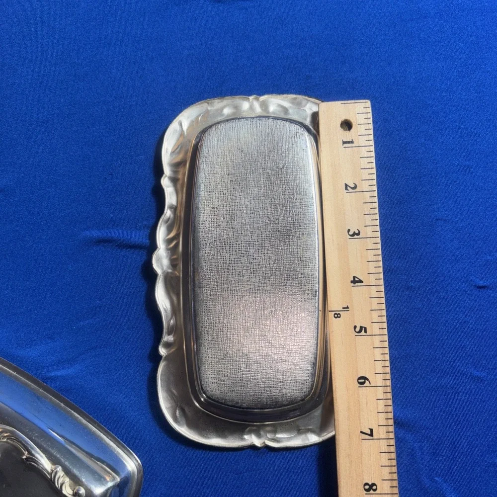 Silver Plate Ornate Butter Dish With Glass Insert Vintage